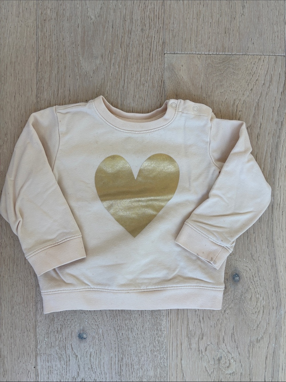 Primary Cream Sweatshirt with Gold Heart Graphic